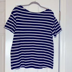 Navy & White Stripe Old Navy Shirt - Size Large